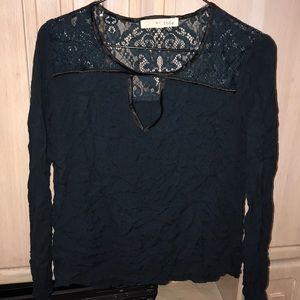 Dark blue open cut front with laced back